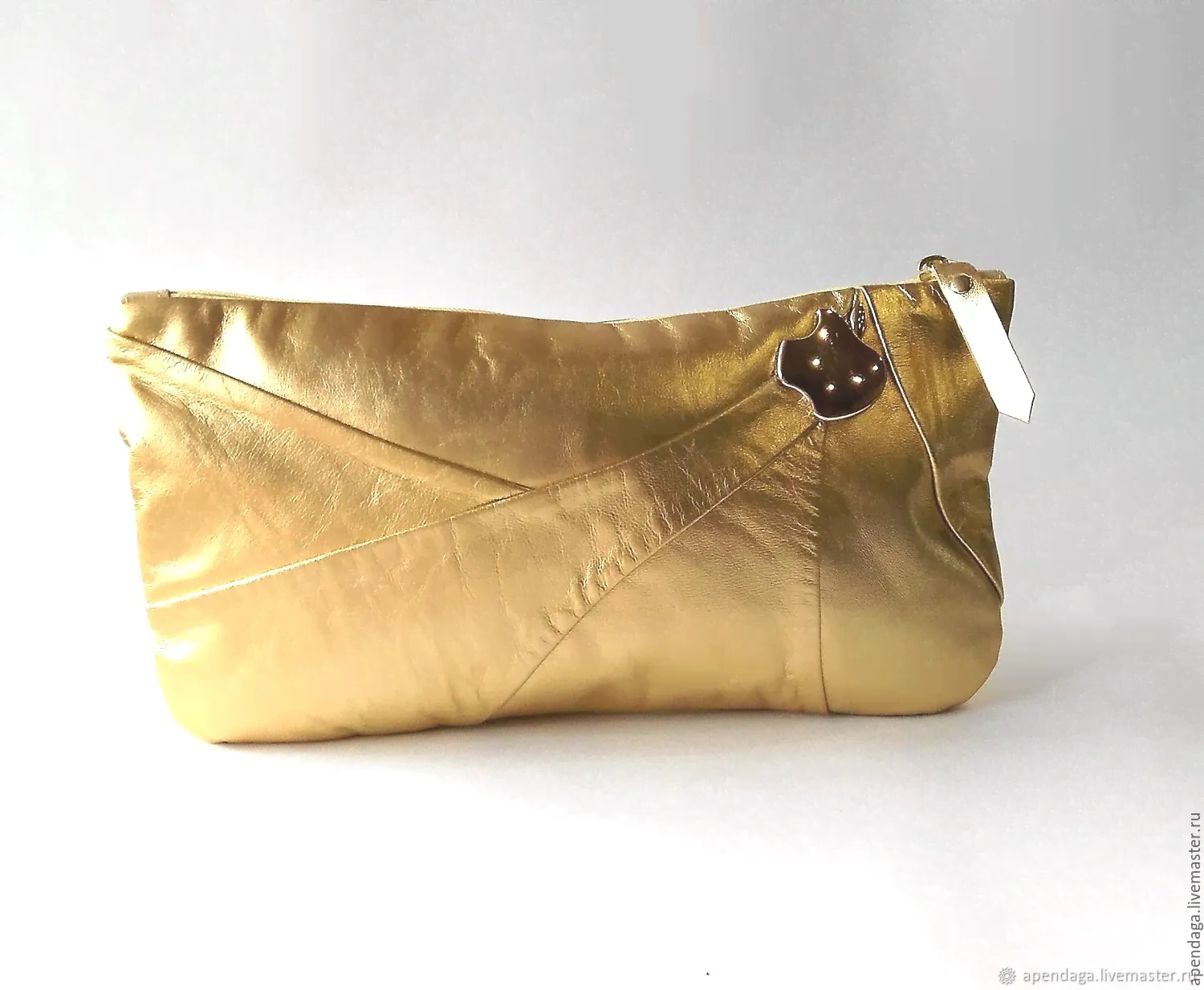 Evening gold clutch bag, Golden Apple, Golden clutch bag-0