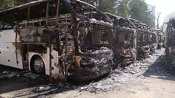 Война за автобусы, сгорело 19 автобусов Higer и Golden Dragon
