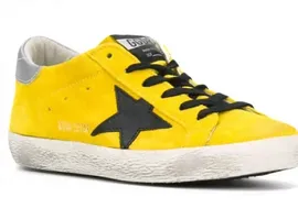 Кеды Golden Goose Superstar жёлтые замшевые с чёрной звездой