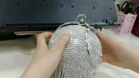 Elegant Rhinestone Tassel Round Evening Clutch Bag