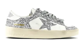 GOLDEN GOOSE STARDAN WHITE SILVER GLITTER