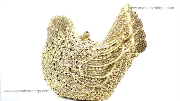 Crystal Evening Clutch Bag Birdie Gold Designer Clutch bag